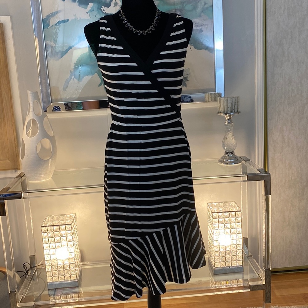 Black and White Striped Dress